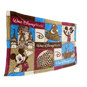 Walt Disney World Throw Blanket Castle‎ Mickey Mouse Authentic Original